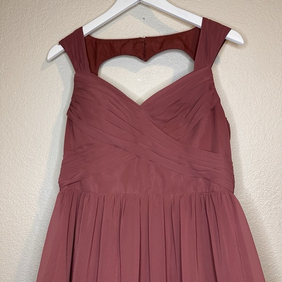 Azazie Raine A8 A-Line Sweetheart Floor Length Bridesmaid Dress Desert Rose - Picture 5 of 15